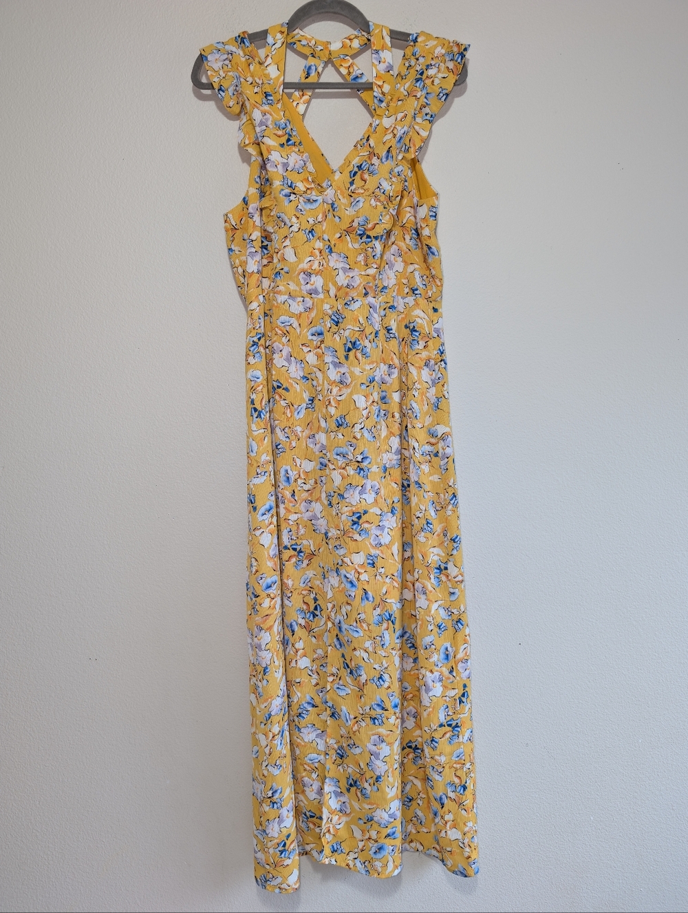 Collective Concepts Yellow Floral Maxi Dress
